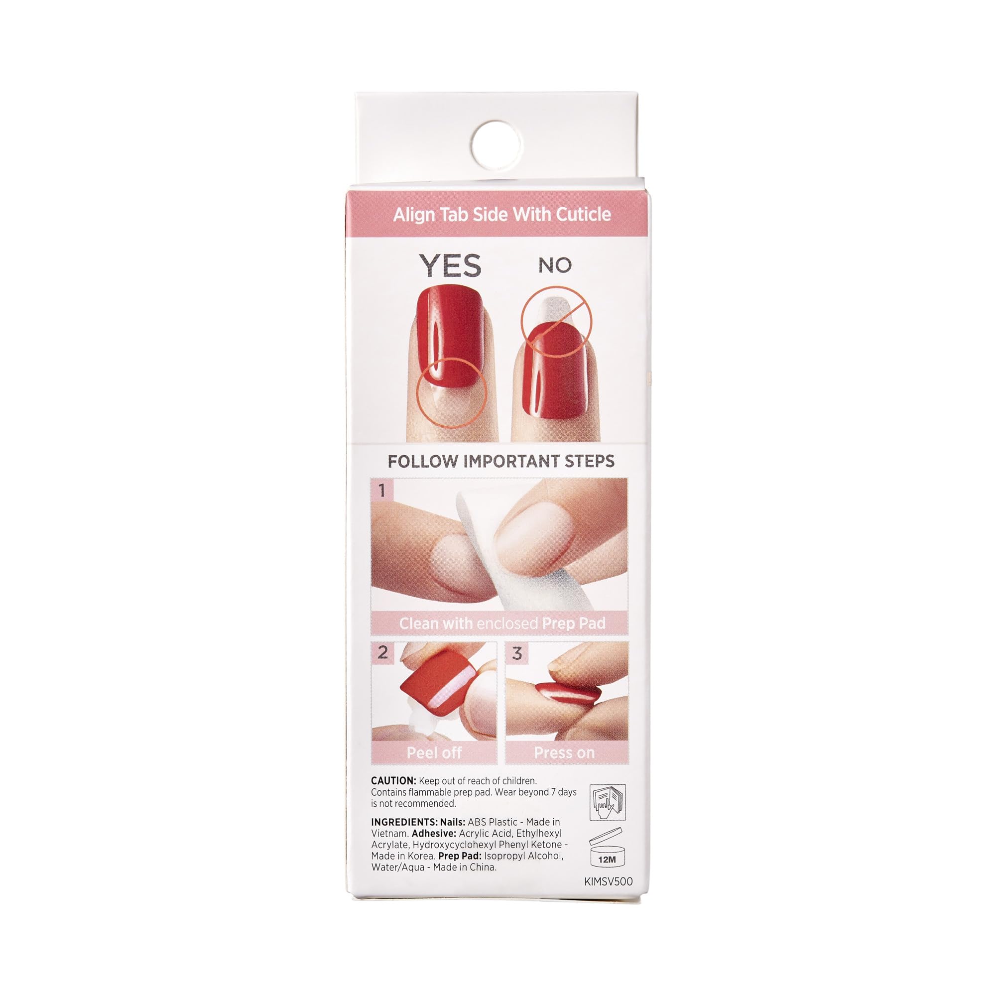 imPRESS kit contents with instructions and prep pad for proper long-lasting adhesion
