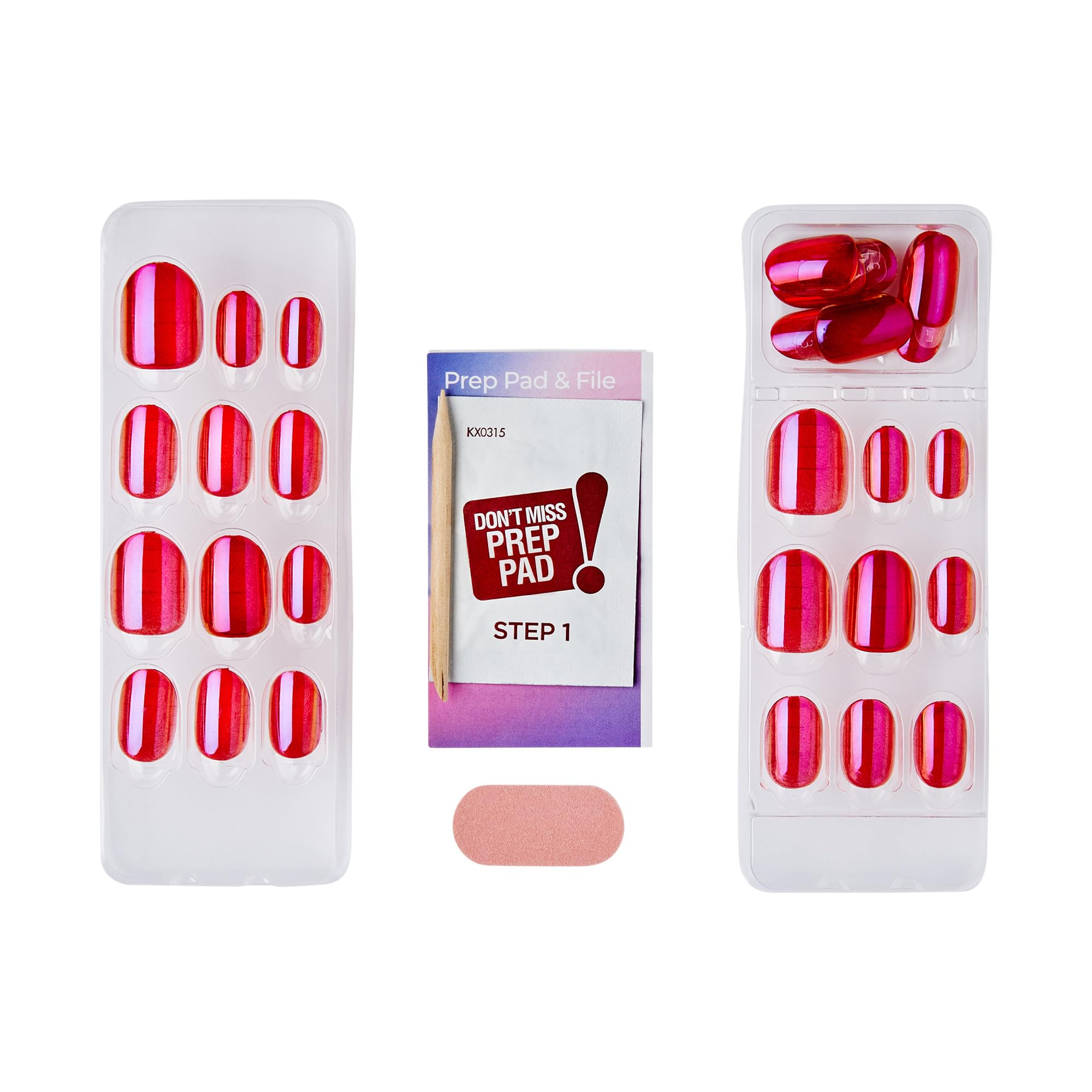 imPRESS kit contents with file, prep pad, and manicure stick for complete no-glue manicure