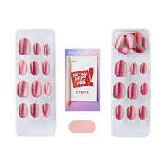 imPRESS kit contents with 30 nails, prep pad, stick and mini file for convenience