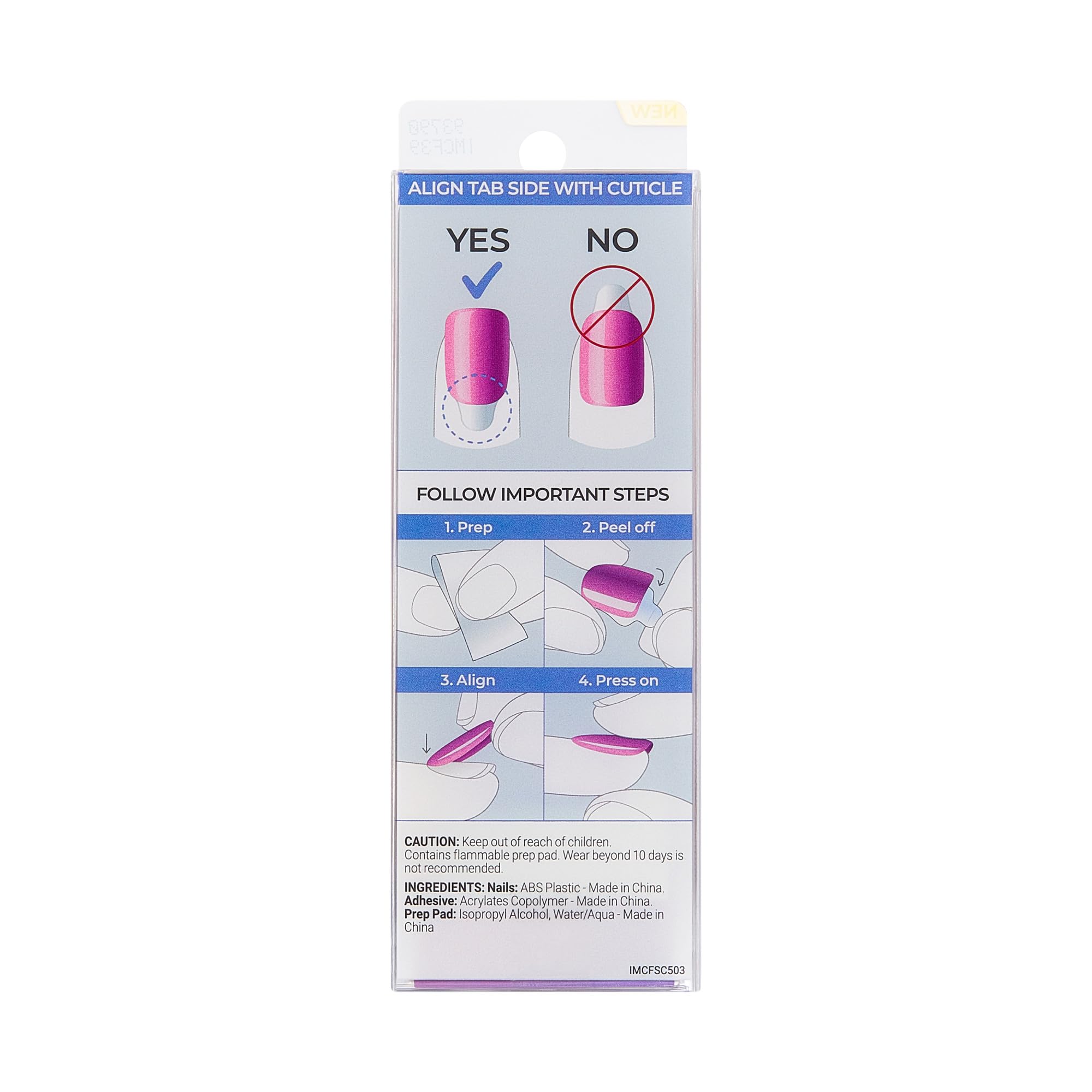 imPRESS nails next to a ruler showing scale and short length for low-maintenance, wearable benefit