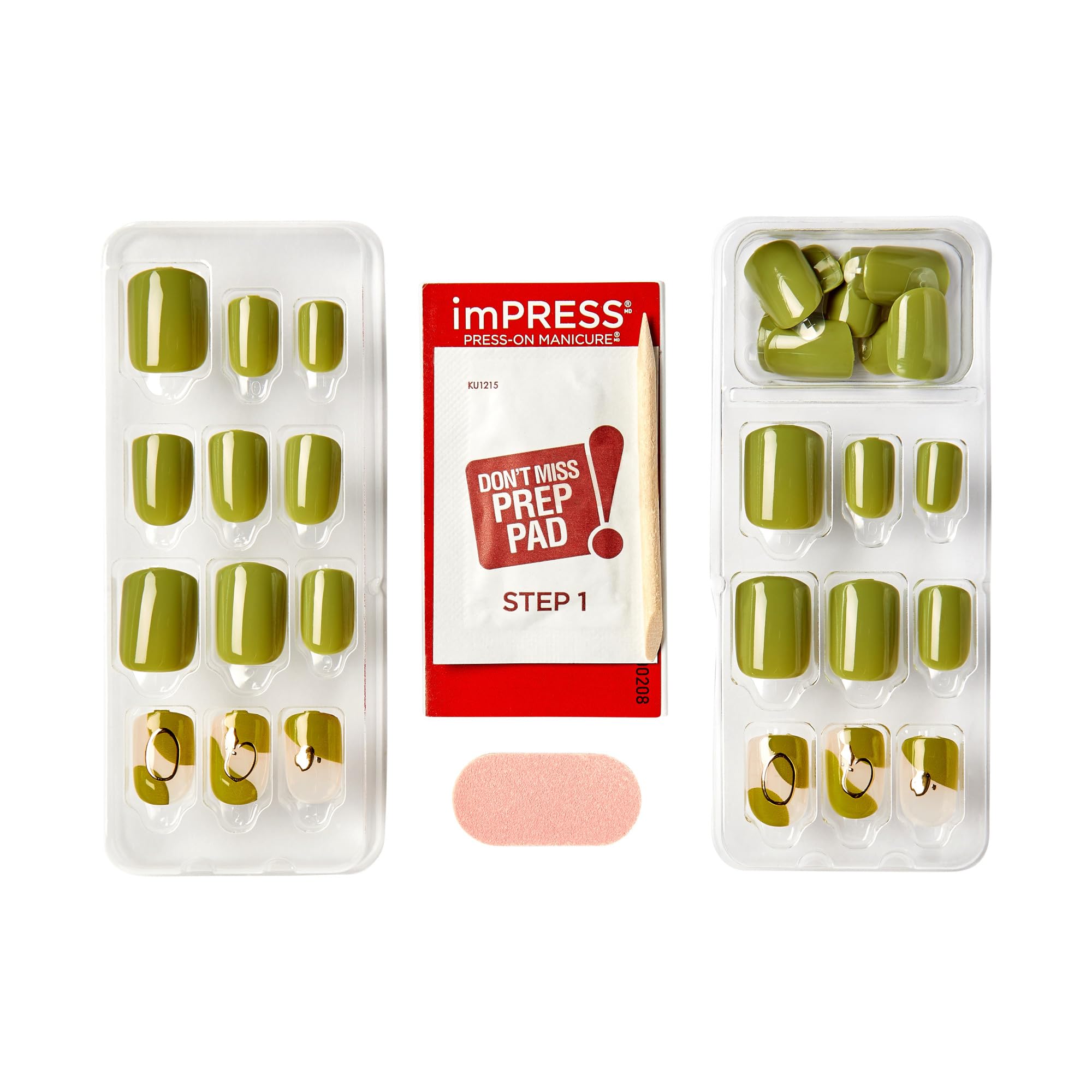 imPRESS kit contents laid flat displaying 30 nails and tools for convenience