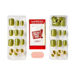 imPRESS kit contents laid flat displaying 30 nails and tools for convenience