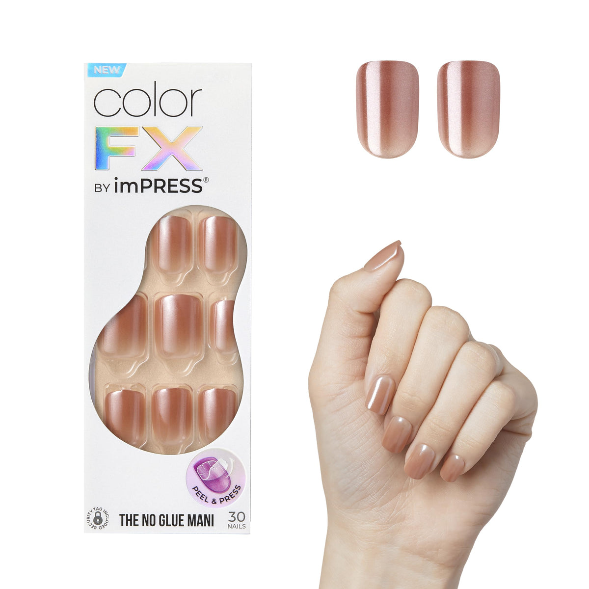 imPRESS front packaging showing ColorFX pink kit and included tools for easy application
