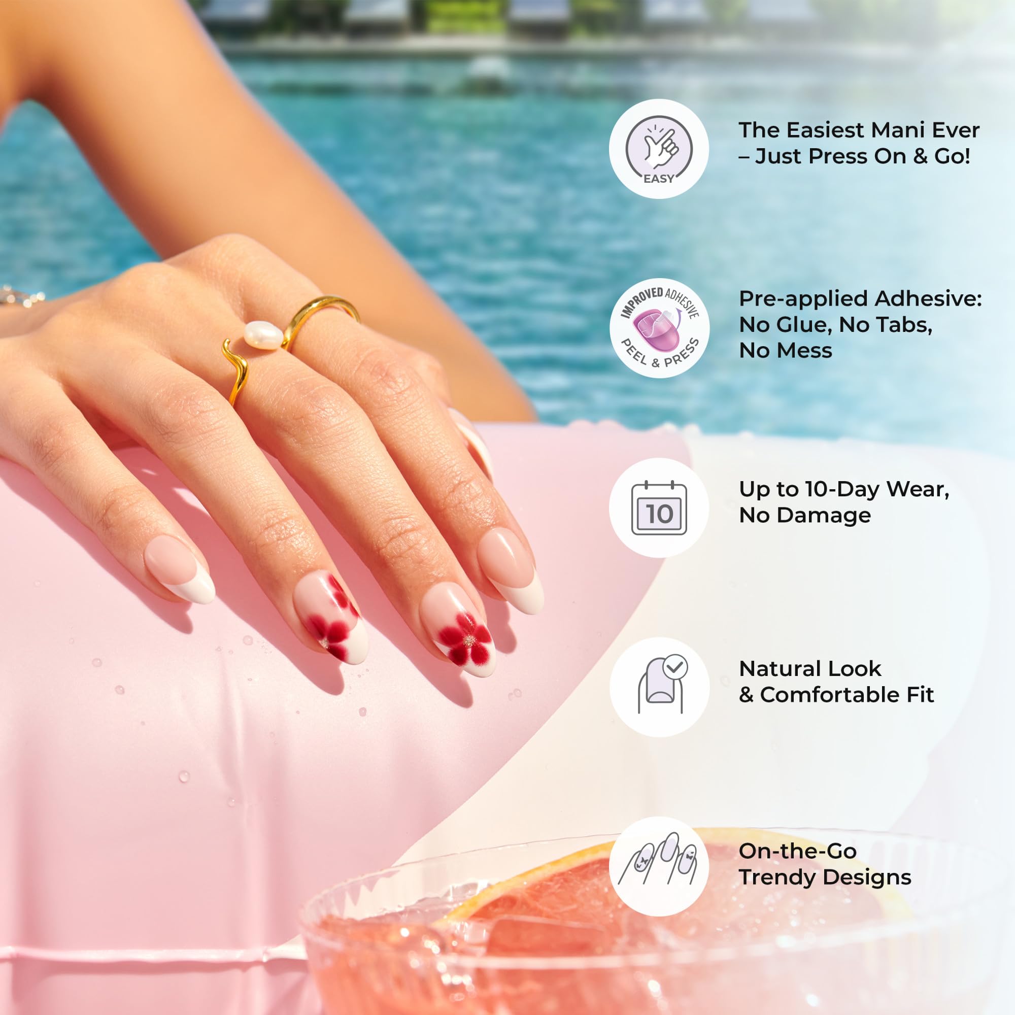 imPRESS nail next to coin for scale showing true short-length fit