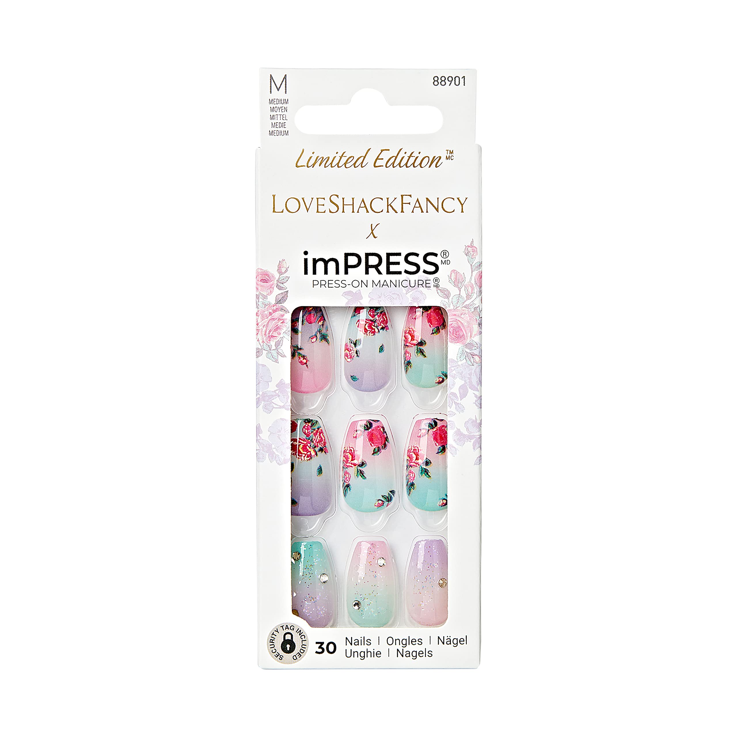imPRESS front view of Lilac Crush pack showing purple floral nails and benefit of ready-to-wear style
