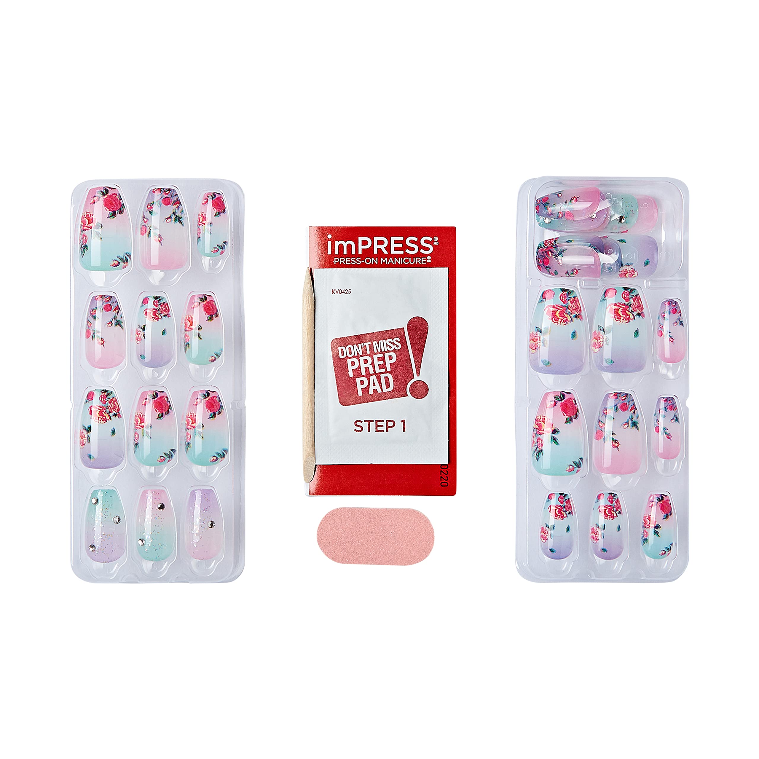 imPRESS nails beside coin for scale showing medium length and realistic sizing benefit