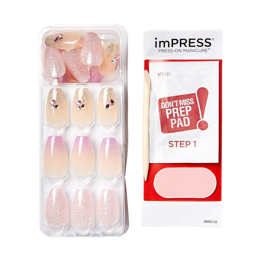 imPRESS close-up of May Flower nail texture highlighting salon shine