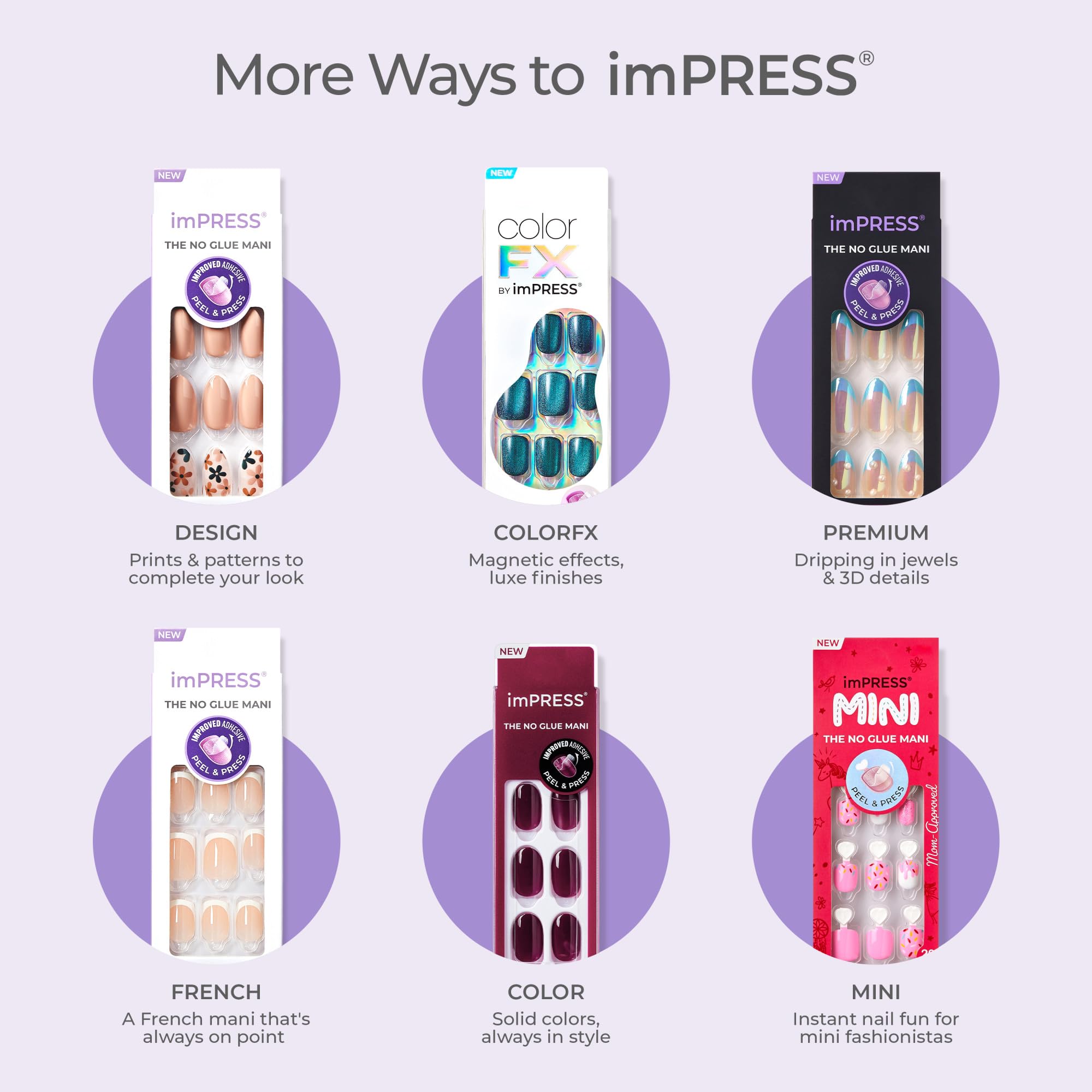 imPRESS mini file and manicure stick displayed for shaping and fit benefit