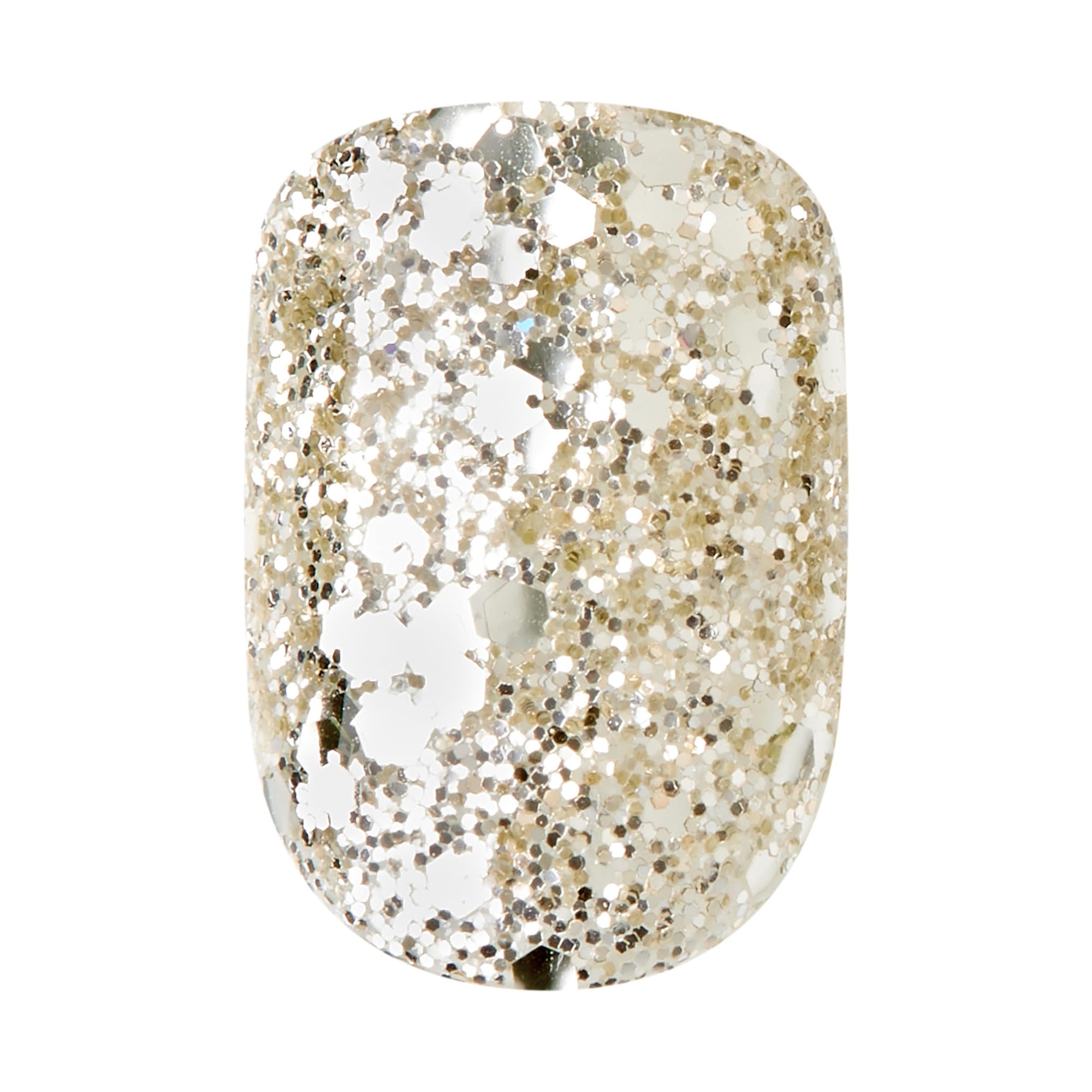 imPRESS model wearing short square white nails demonstrating natural look