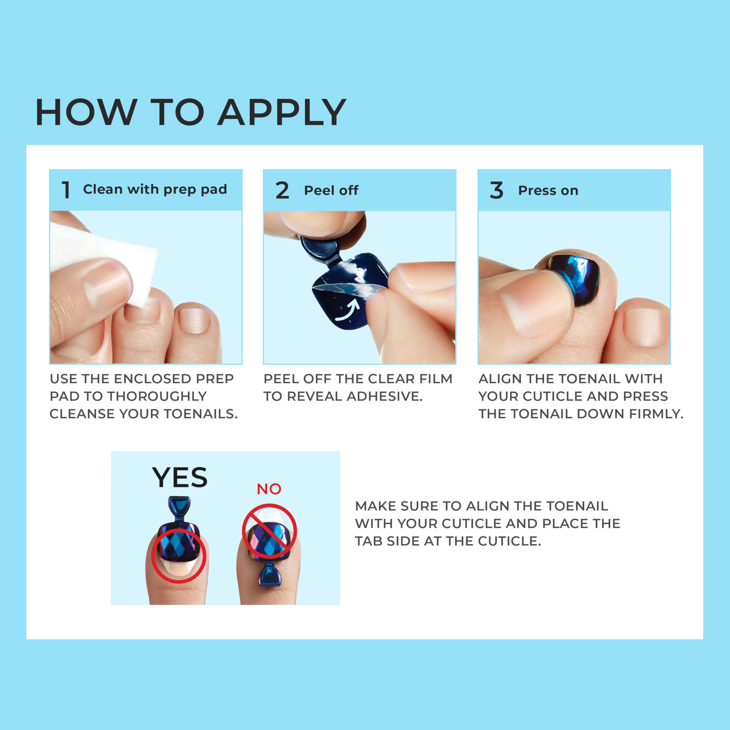 imPRESS close-up of blue French tips and flower details for polished look