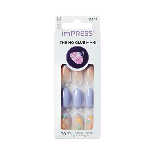 imPRESS front packaging showing Pastel Bloom nails and kit contents benefit quick-ready mani