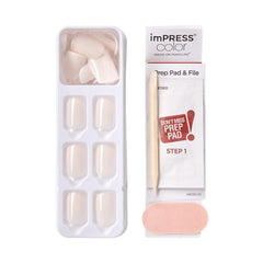 imPRESS nail being pressed on finger for quick no-glue application benefit