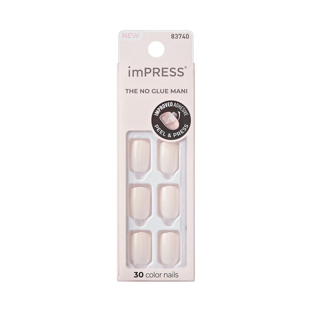 imPRESS front packaging showing Point Pink short squoval nails and benefits
