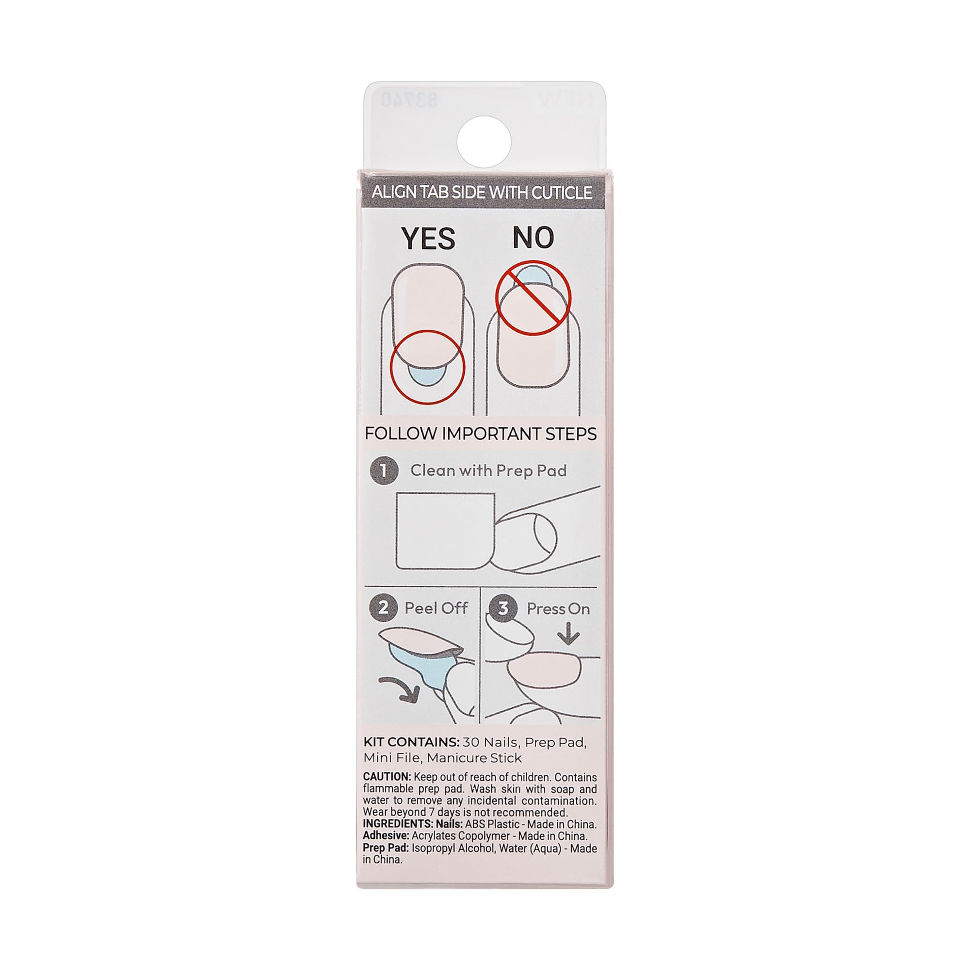 imPRESS manicure stick, mini file, and prep pad showing easy prep benefit