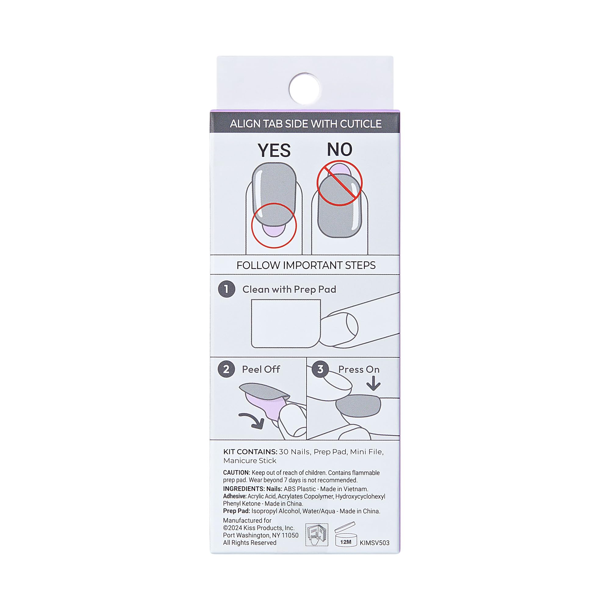 imPRESS instruction sheet and prep pad shown for safe removal and prep