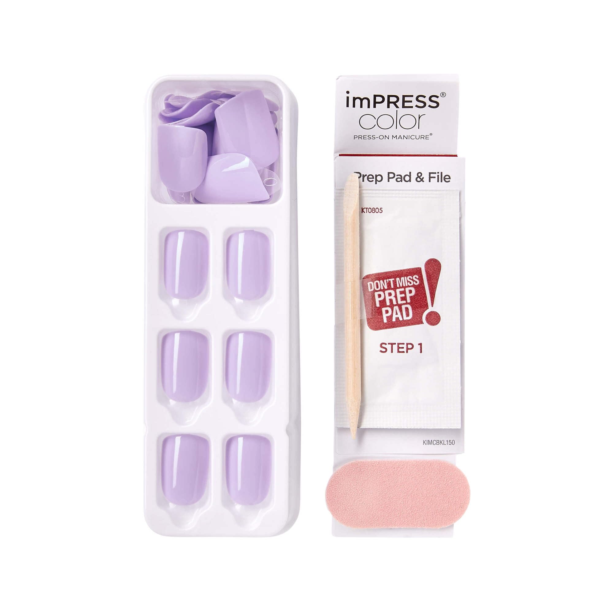 imPRESS nails on a finger for scale comparison showing short length practical for daily tasks