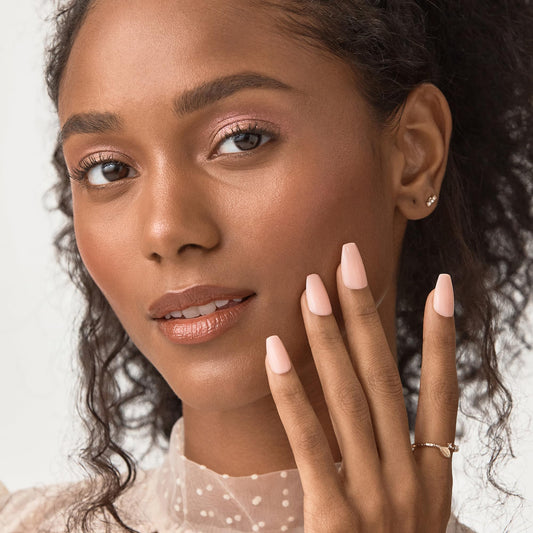 imPRESS close-up of coffin nail shapes highlighting natural fit and contour