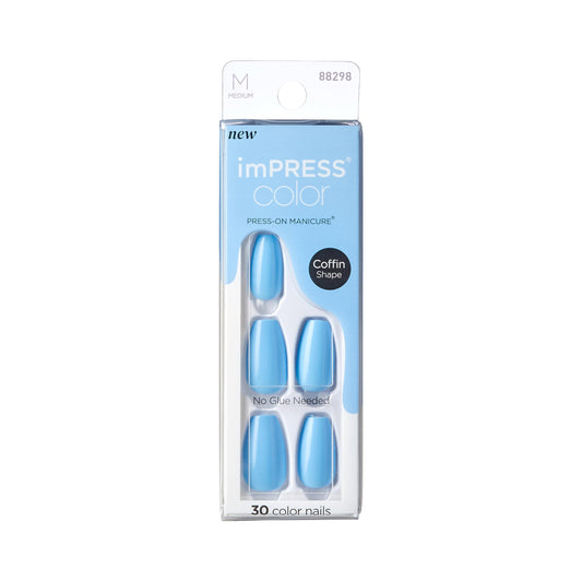imPRESS front packaging shows serene blue kit and brand for quick identification
