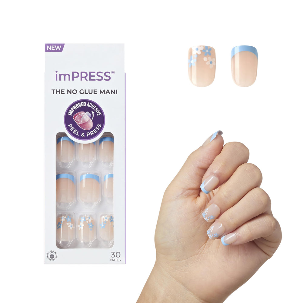 imPRESS front packaging showing Snooze blue French nails for easy selection