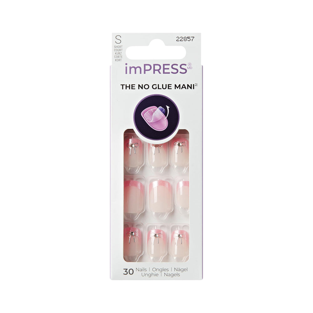 imPRESS front display of Soft Petals nails showing design and glossy finish