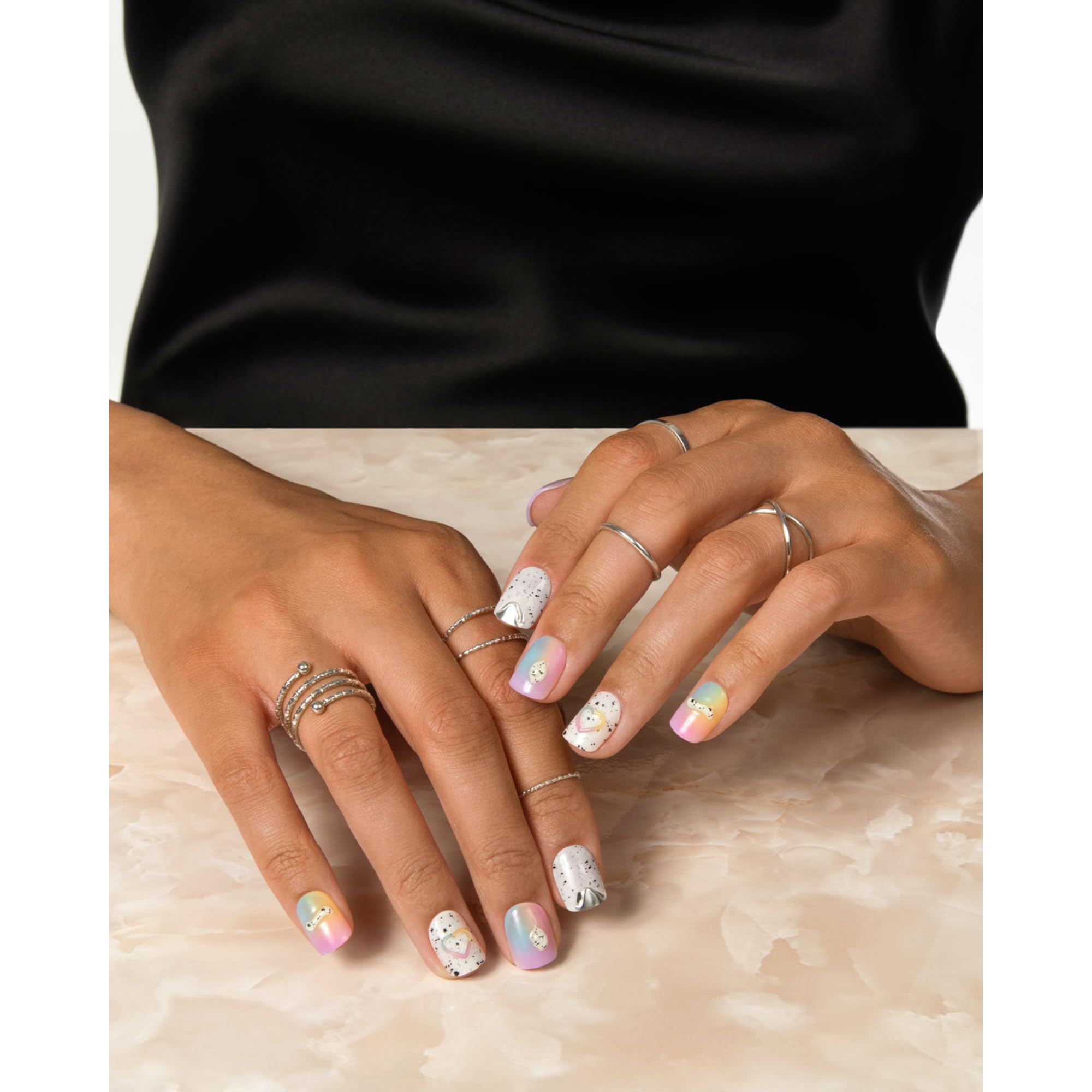 imPRESS side profile of short square nail, low snag risk