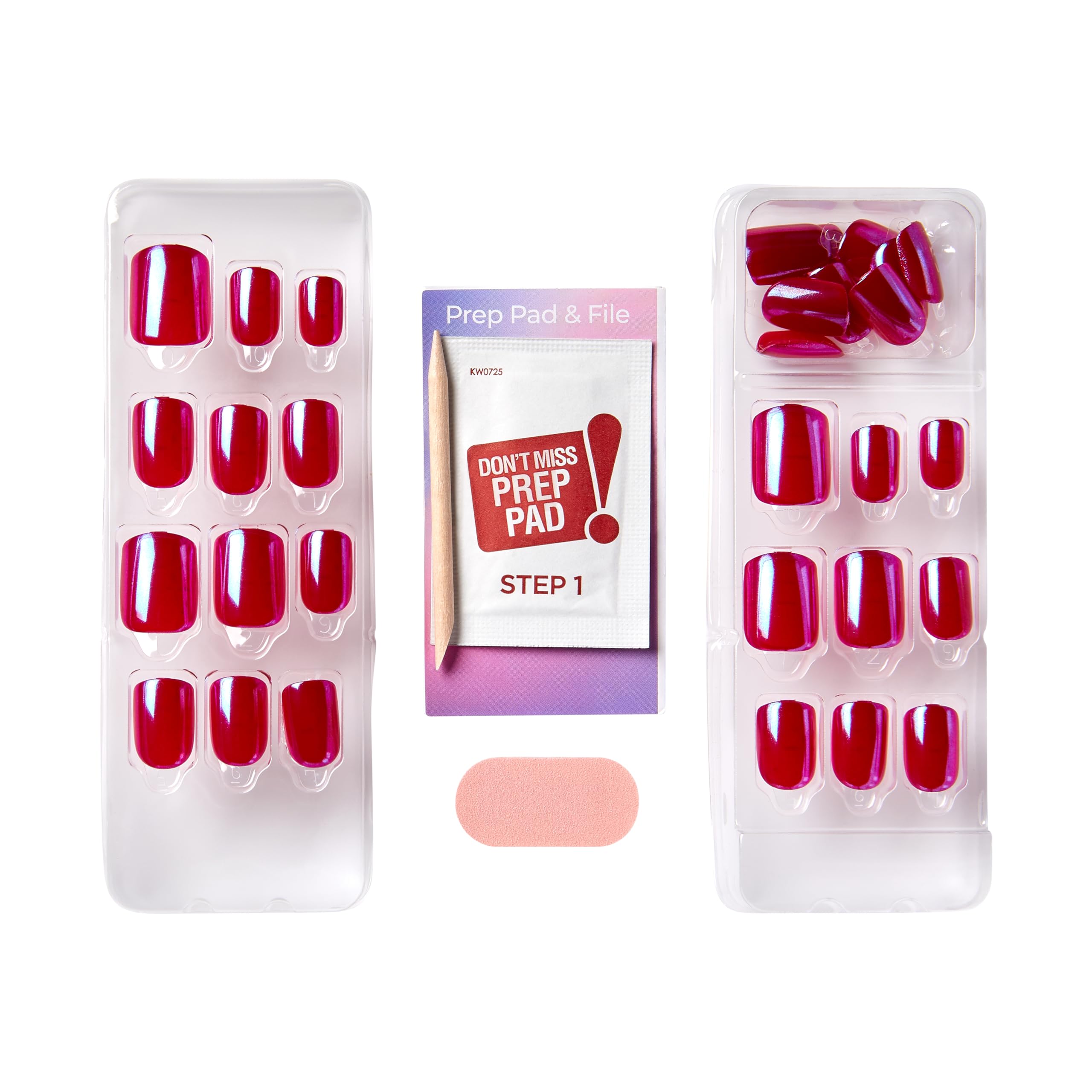 imPRESS mini file and manicure stick included for shaping and removal