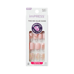 imPRESS front packaging showing pink petite nails and easy application benefit