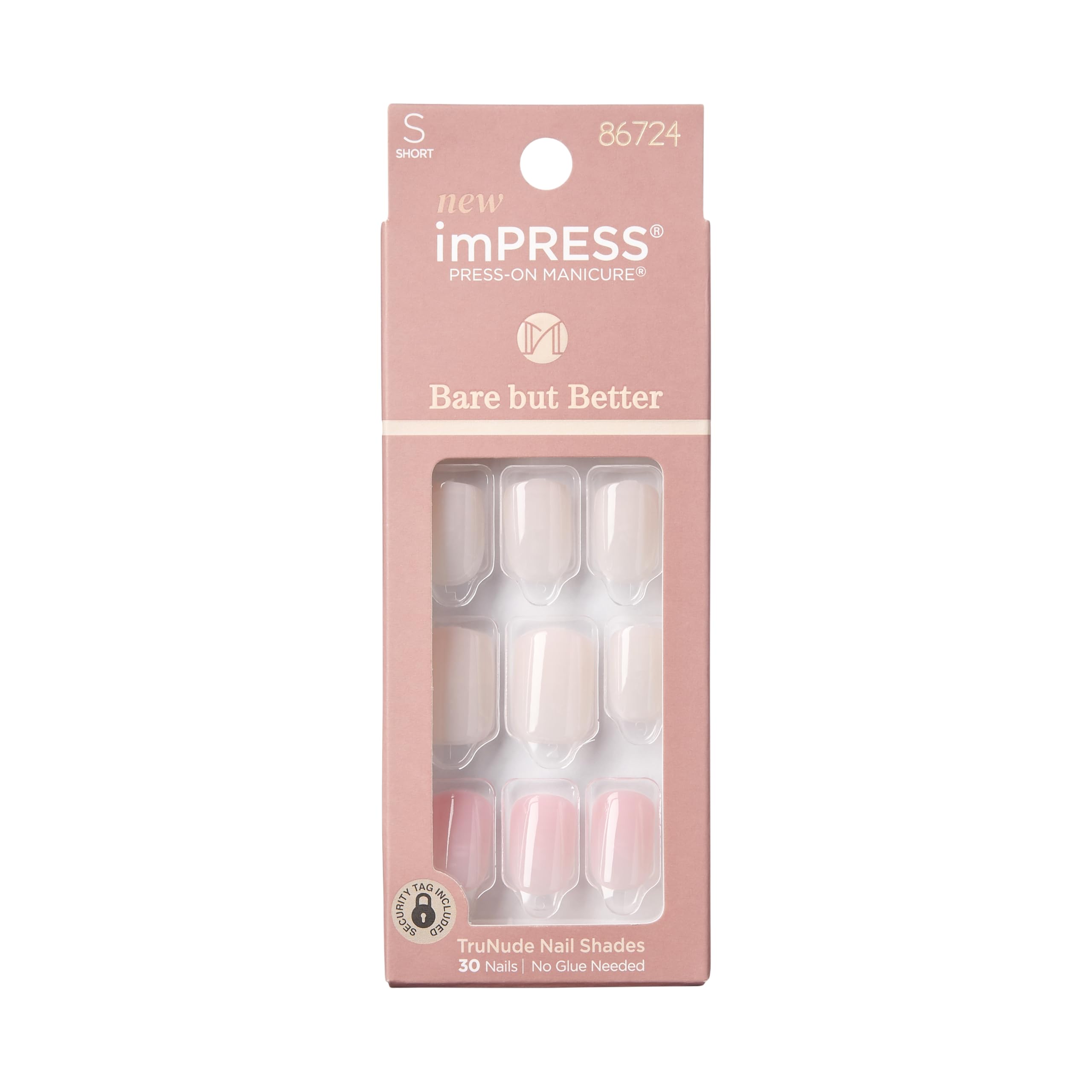 imPRESS front packaging showing TruNude nails and included tools for quick application