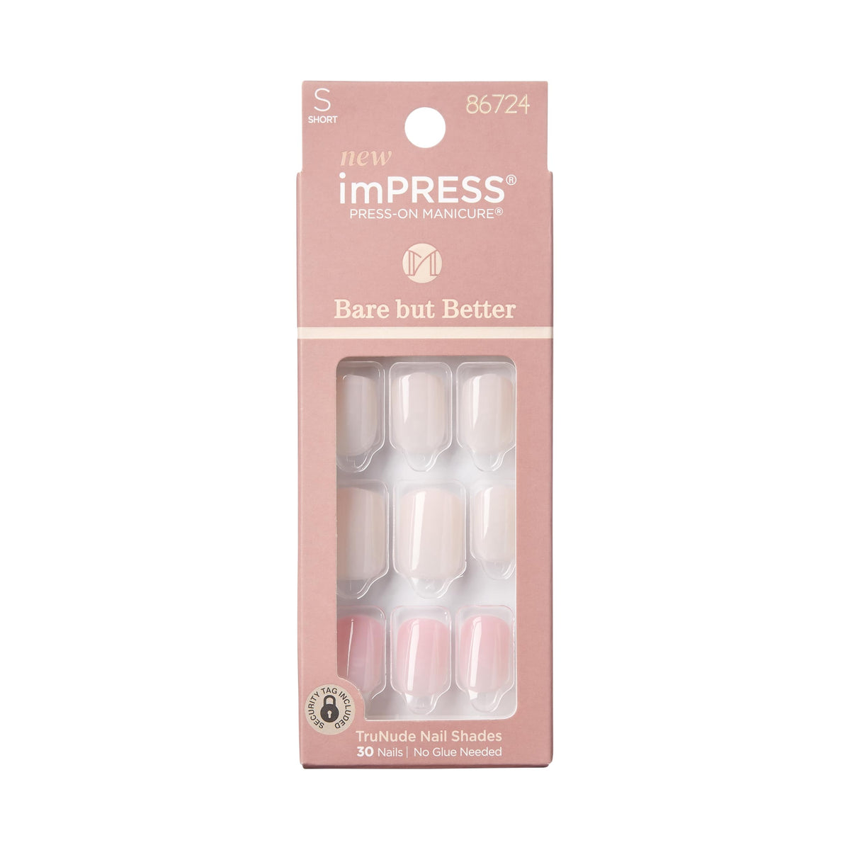 imPRESS front packaging showing TruNude nails and included tools for quick application
