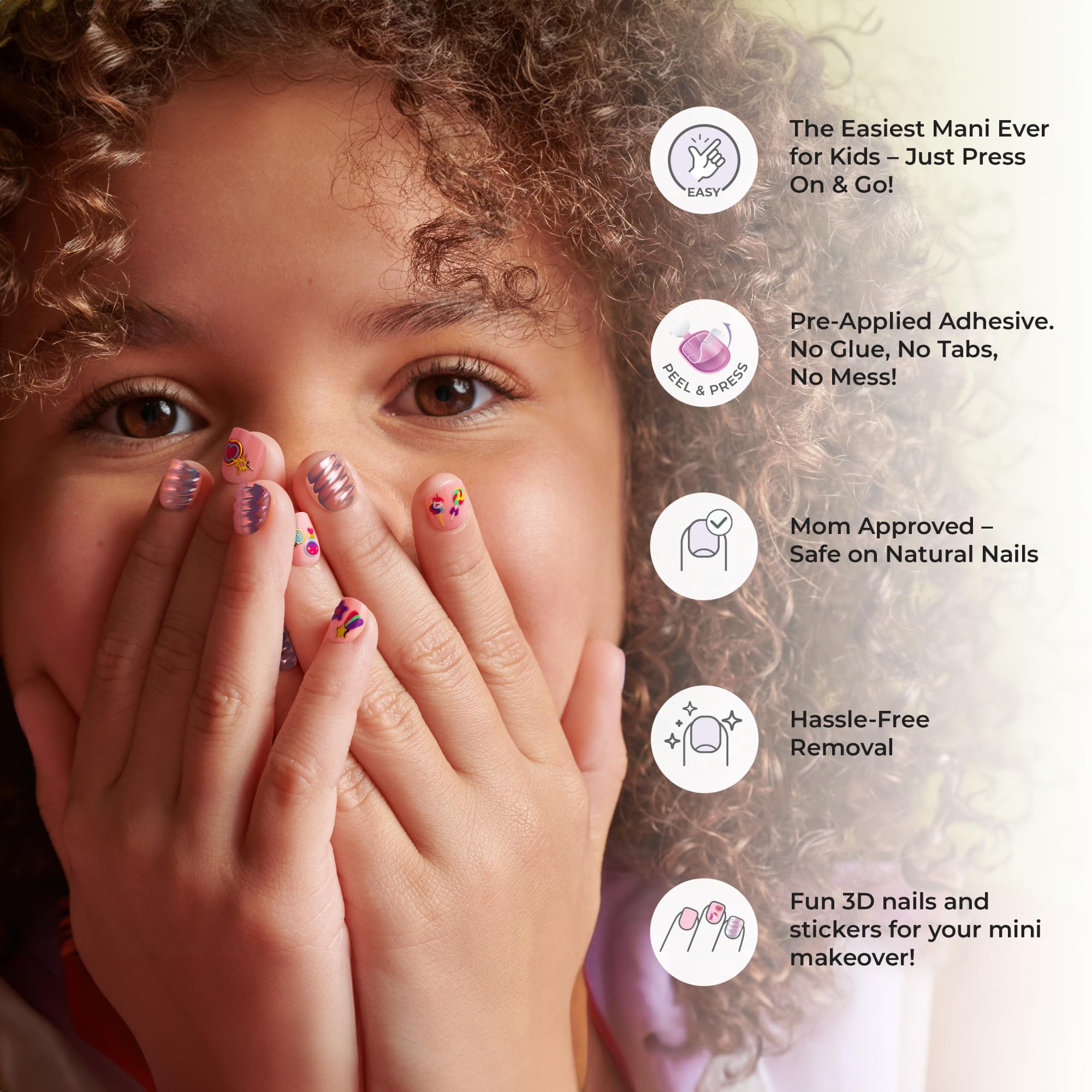 imPRESS hand size comparison showing kid-size nails fitting small nails