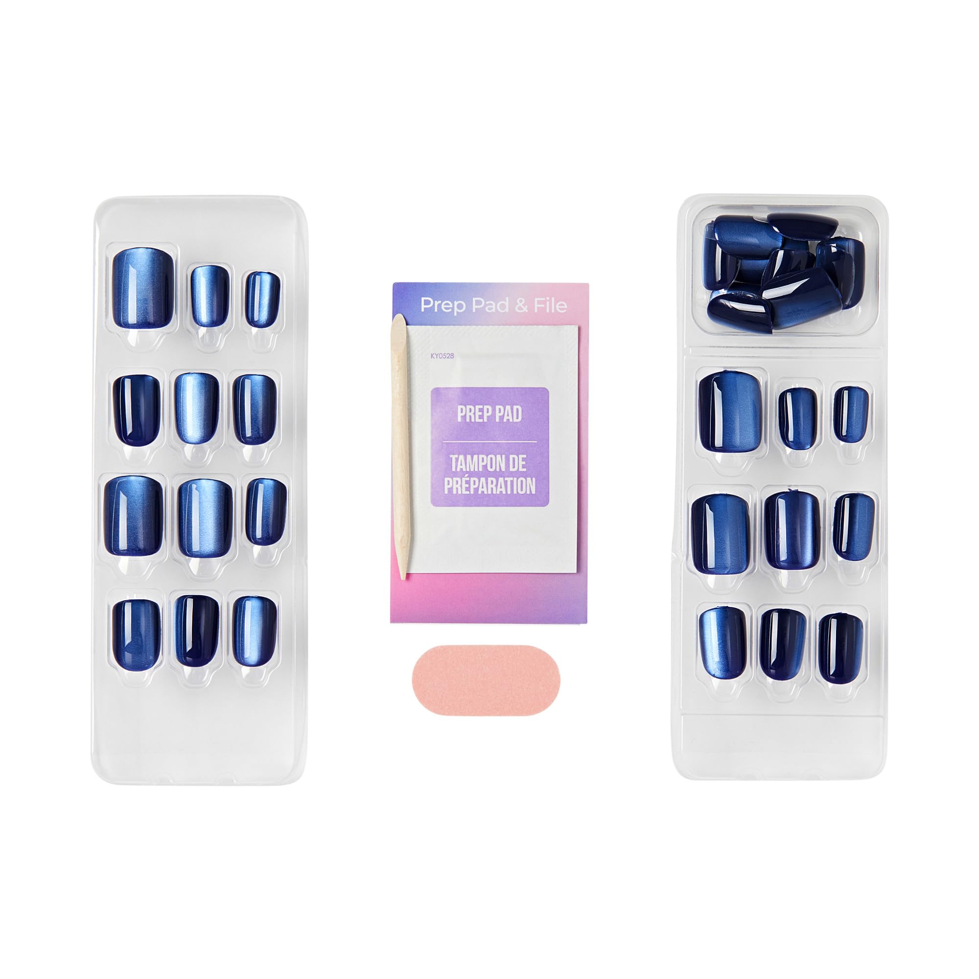 imPRESS manicure stick, mini file, and prep pad displayed for easy application