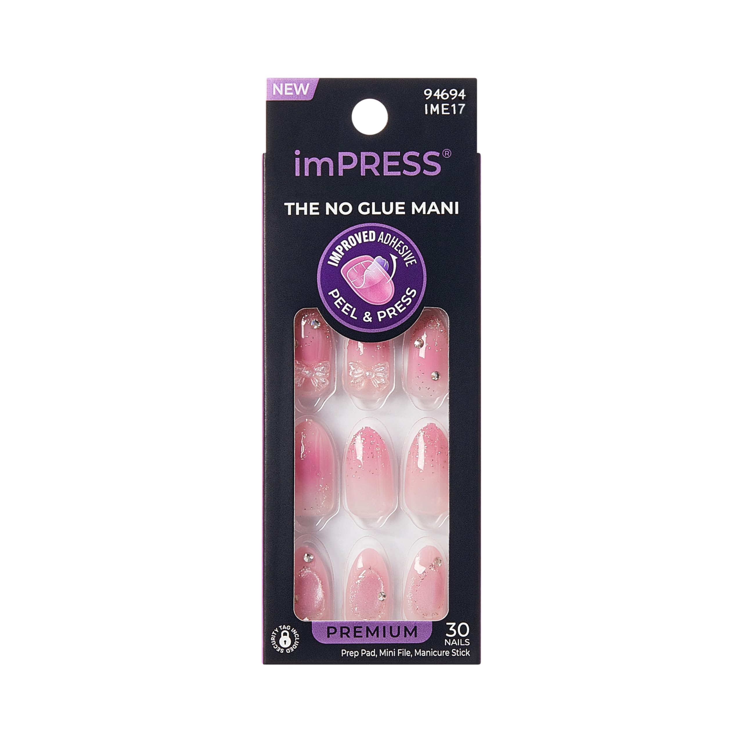imPRESS front packaging showing Venus pink nails and included kit for convenience