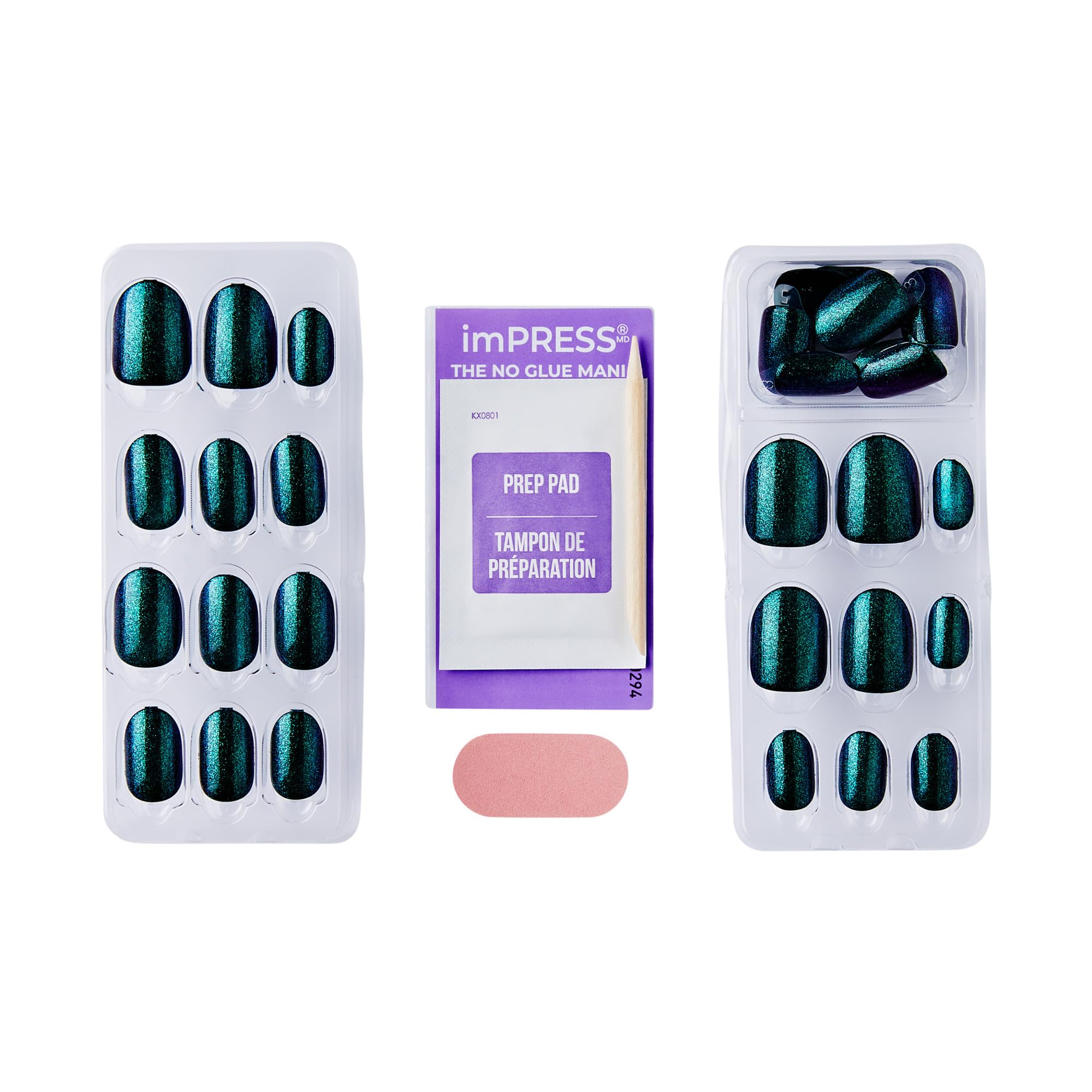 imPRESS label close-up highlighting new improved adhesive for longer hold benefit