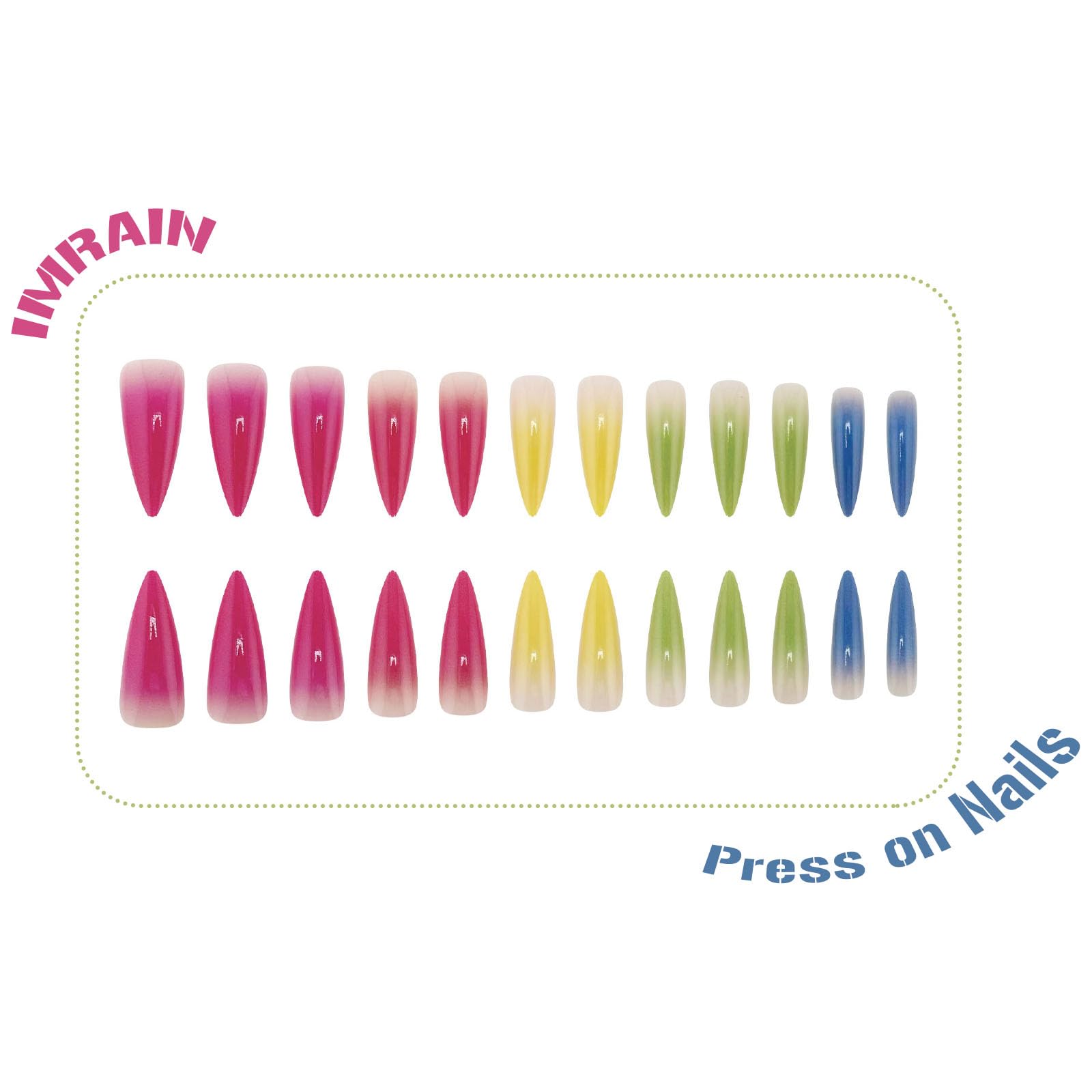 IMRAIN close-up of glossy gradient surface highlighting durable acrylic finish and vibrant pink to blue ombré
