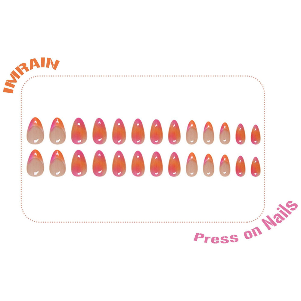 IMRAIN close-up of glossy orange to pink gradient emphasizing smooth finish