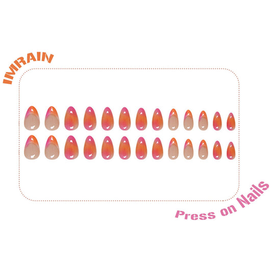 IMRAIN close-up of glossy orange to pink gradient emphasizing smooth finish