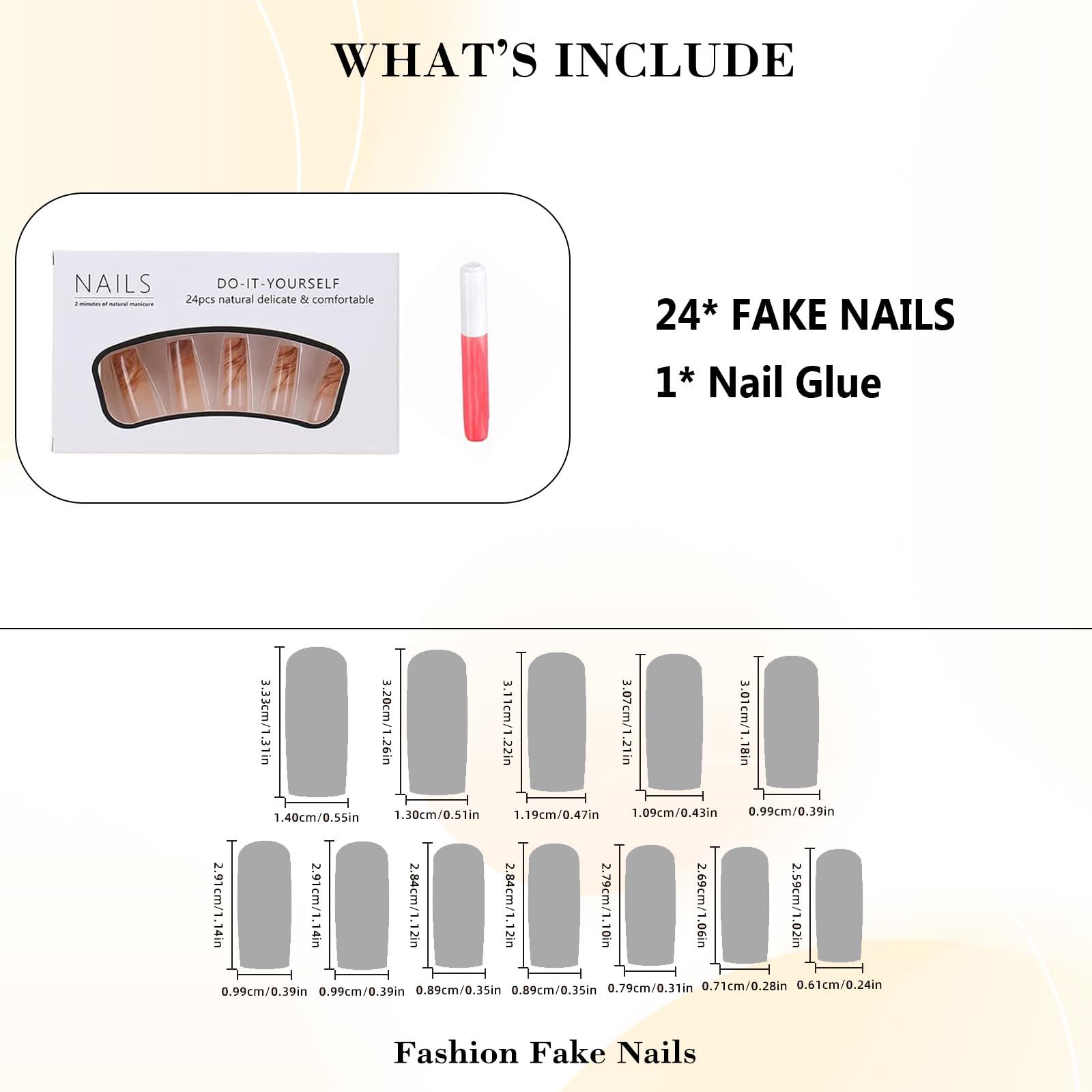 IMRAIN kit contents with glue tube and 24 nails displayed for quick at-home use
