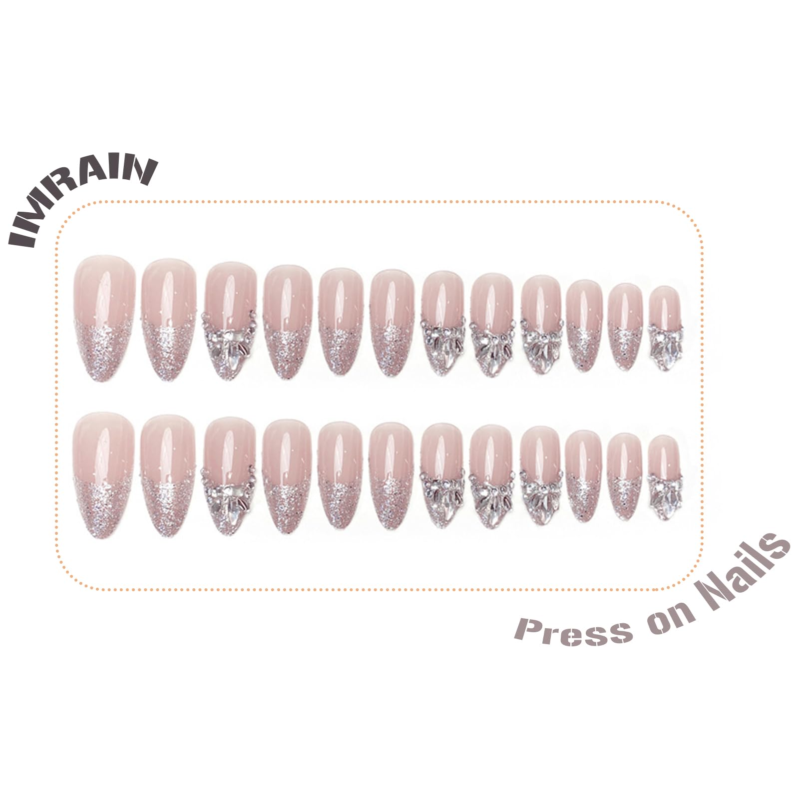 IMRAIN nails held in hand for scale, helps visualize real-life length and fit