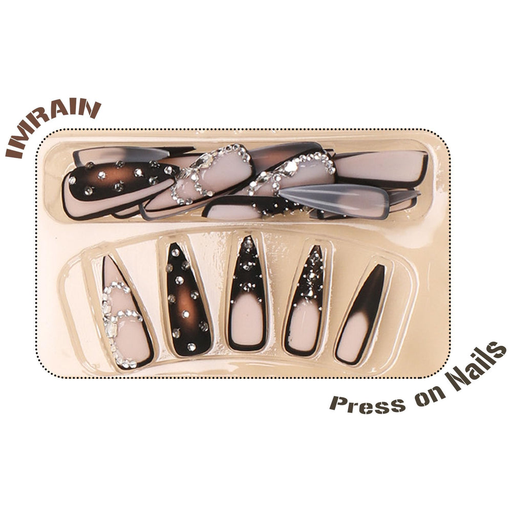 IMRAIN nails held in hand for size comparison illustrating scale and customizable trim