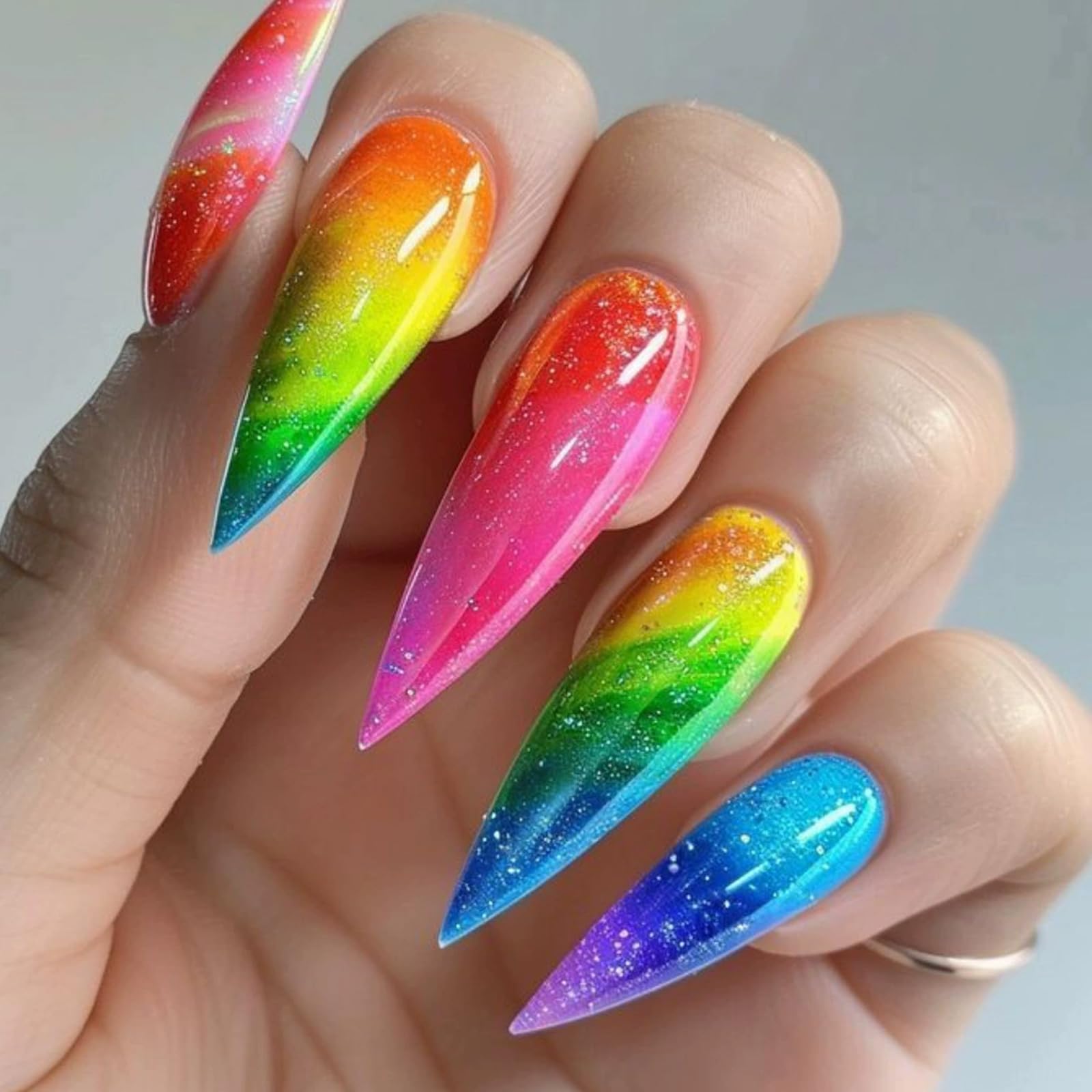IMRAIN front packaging showing full set and glue, instant colorful manicure