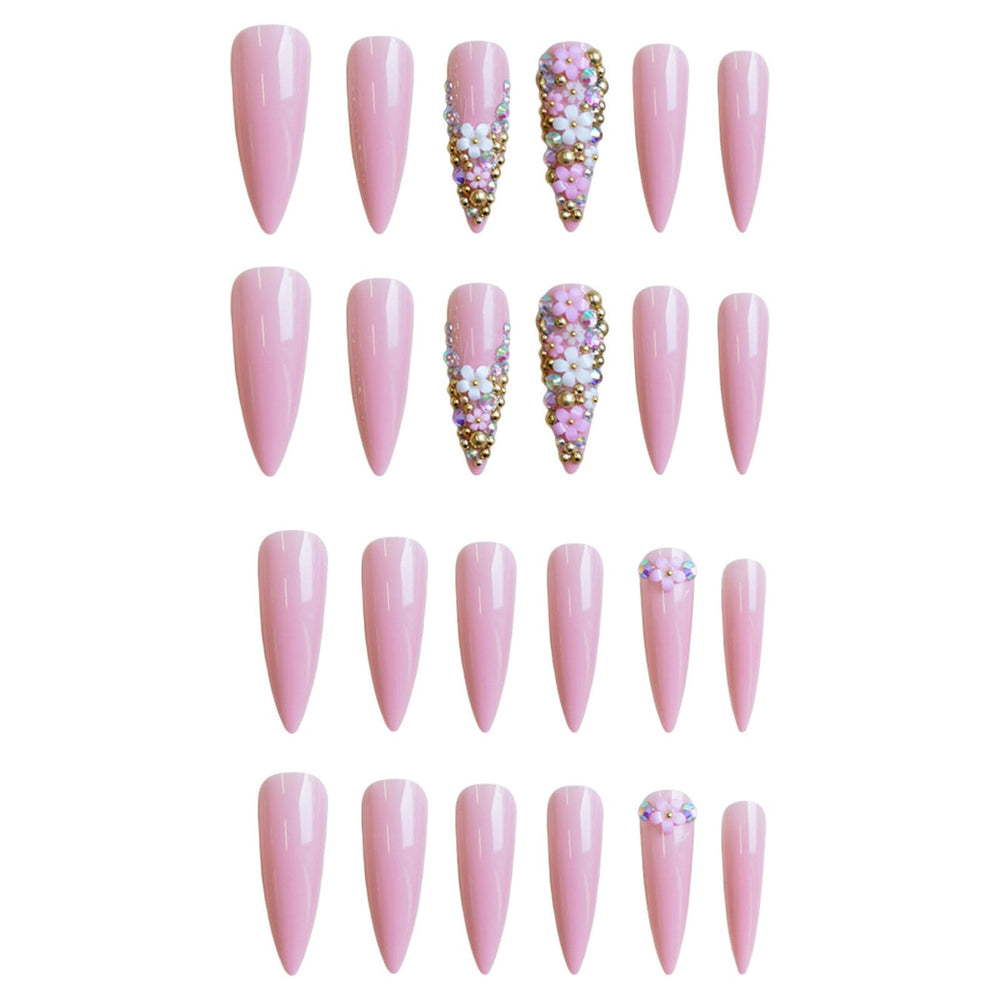 IMRAIN top-down shot of floral designs on nails highlighting delicate decorative accents