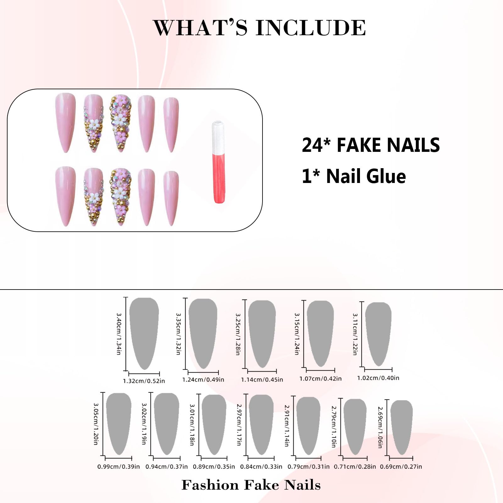 IMRAIN open box with 24 nails and glue showing kit contents for quick application