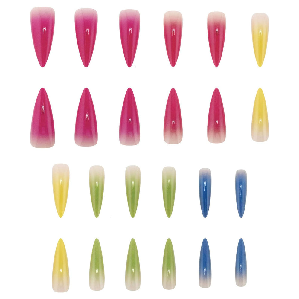 IMRAIN top view displaying all 24 full-cover nails and glue for easy size selection and application