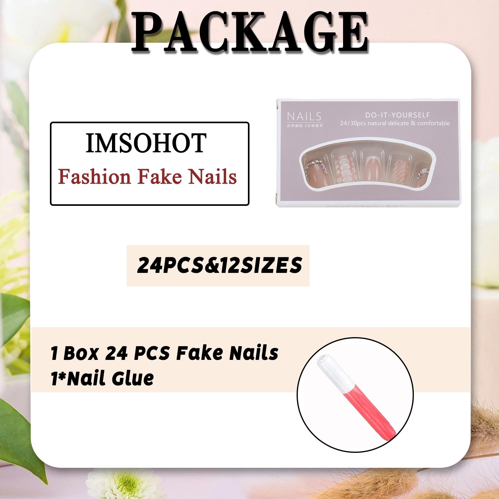 IMSOHOT application step showing press-on ease and quick salon look