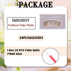 IMSOHOT application step showing press-on ease and quick salon look