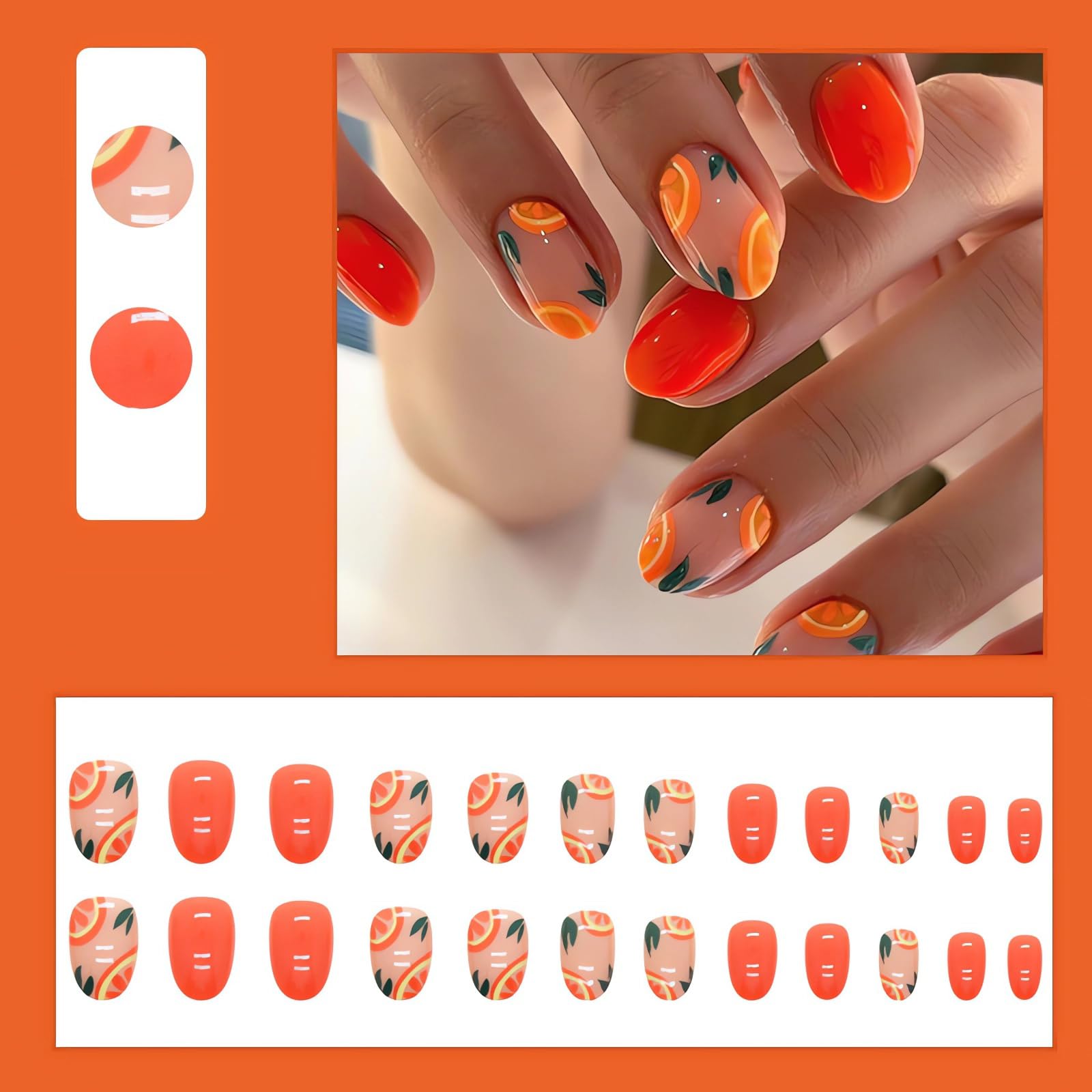 IMSOHOT nails held between fingers to show scale and realistic short length