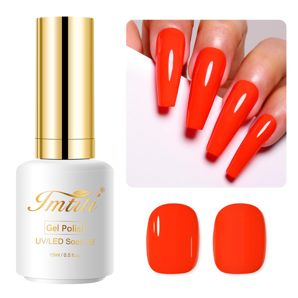Imtiti 15ml bottle front label showing vibrant orange-red neon color and capacity