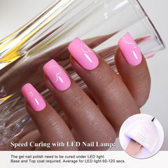 Brush stroke of Imtiti baby pink gel showing smooth color payoff and coverage
