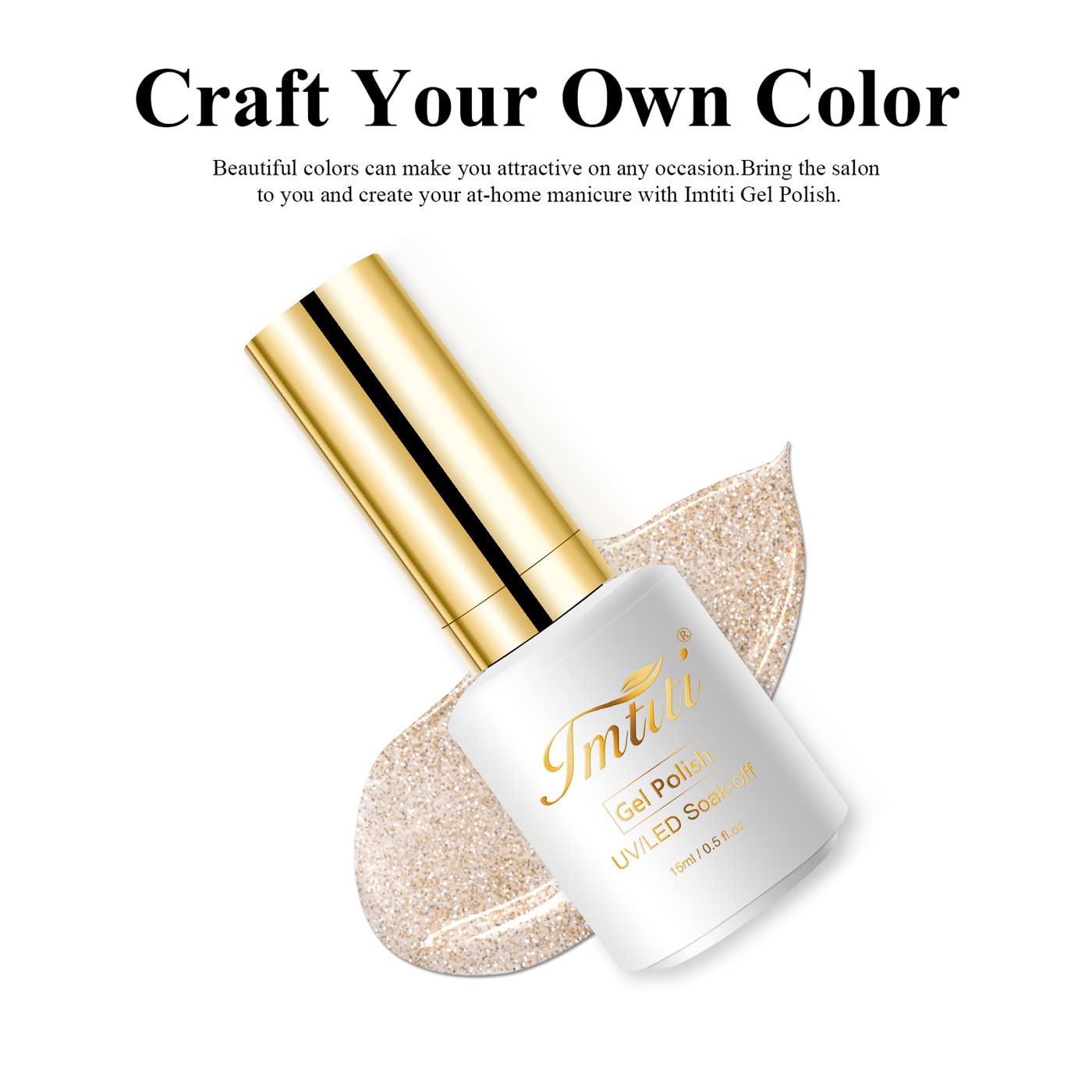 Imtiti close-up glitter texture revealing fine shimmer for salon-quality sparkle