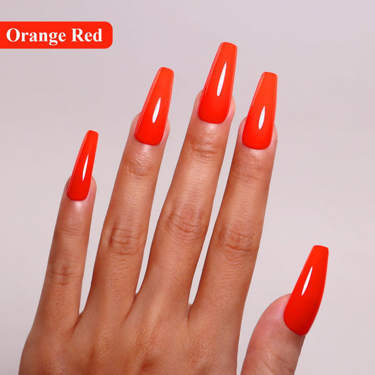 Imtiti color swatch on nail wheel demonstrating neon orange-red intensity and coverage